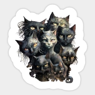 A Pride of Black Cats Sticker